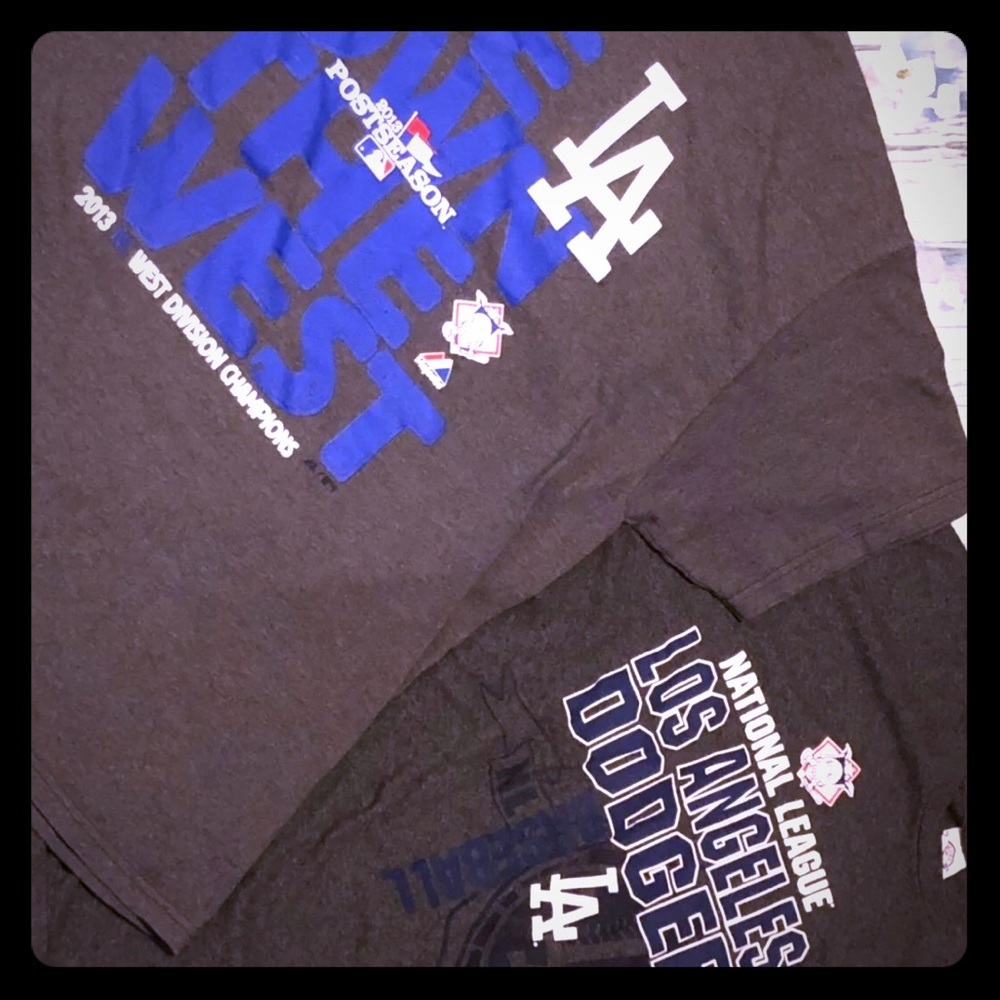2 Lot LA Dodgers T-shirts Mens XL